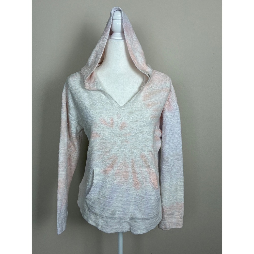 Dreamside Tie Dye Hoodie Womens Large Peach Lavender Terry Cloth LHP8130 (Q1)